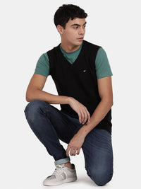 T-Base V-Neck Sleeveless Cotton Sweater Vest