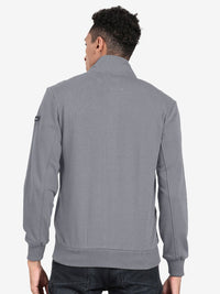 T-Base High Collar Front Open Sweatshirt