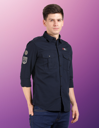 COTTON STRETCH FULL SLEEVE MILITARY SHIRT