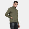 T-Base High Collar Front Open Sweatshirt