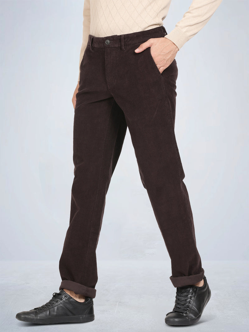 Coffee Corduroy Stretch Chino Pants