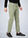 Kashmir Green Cotton Twill Stretch Chino Pants