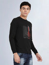 Full Sleeve Jet Black Crew Neck T-Shirt