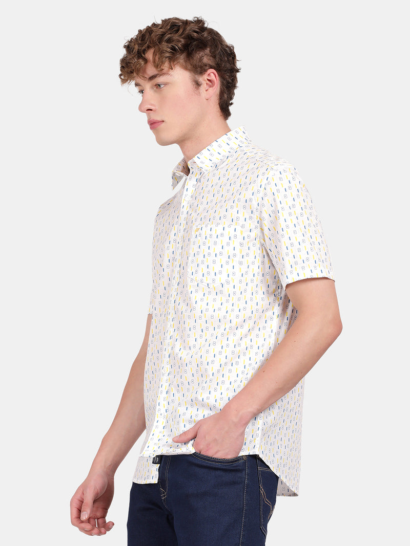 HALF SLEEVE COTTON PRINTED SHIRT