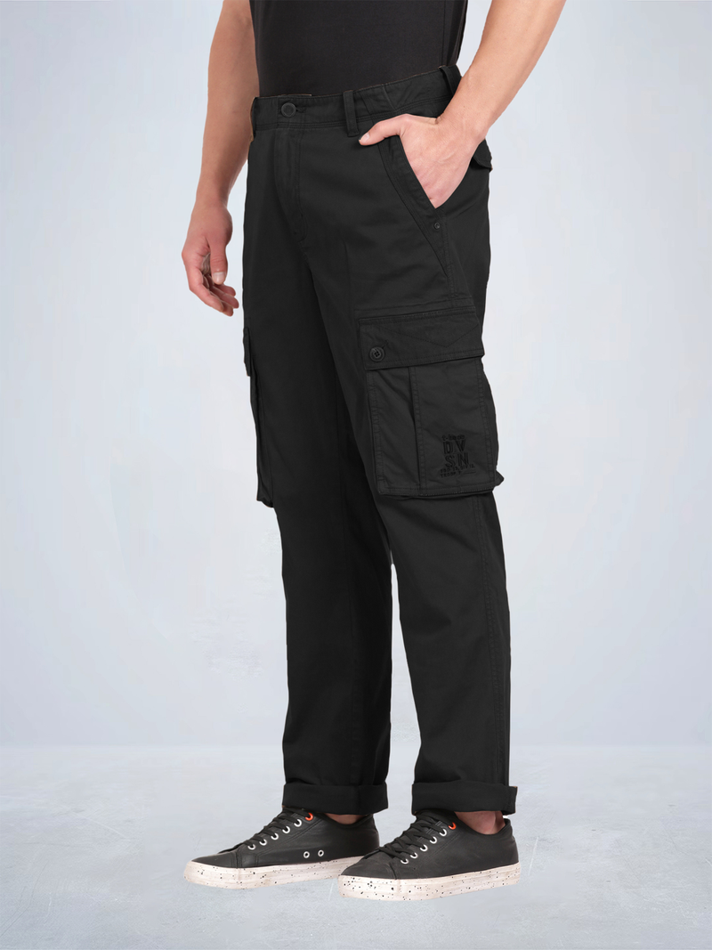 Solid Overdyed Cargo Pants