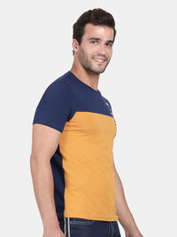 T-Base Men Yellow & Impala Colourblocked T-Shirt