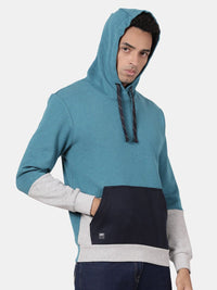 T-Base Colourblocked Hooded Pullover Sweatshirt