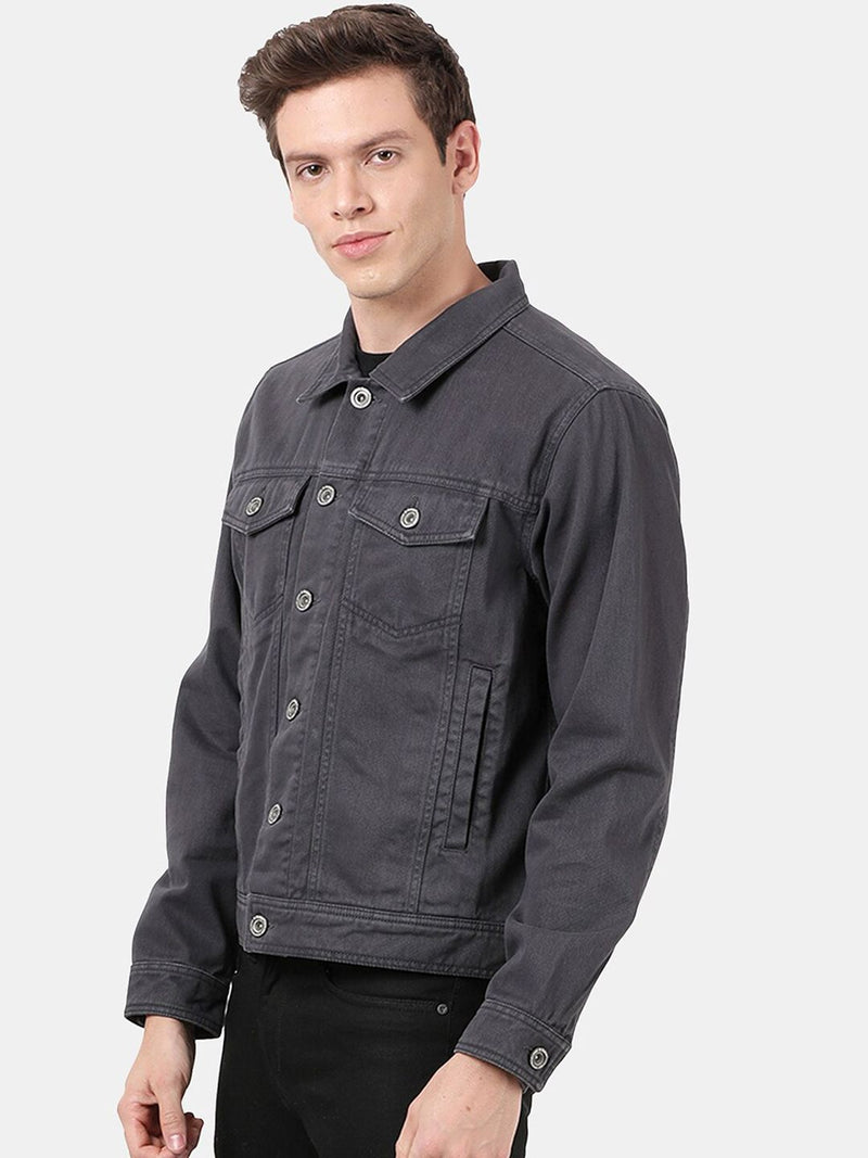 t-base Men Crop Denim Jacket