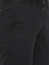 T-Base Men Navy Blue Easy Wash Chinos Trousers