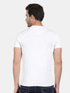 T-Base Men White Printed Cotton T-Shirt