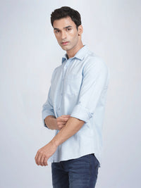 Full Sleeve Sky Blue Cotton Linen Shirt