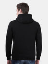 T-Base Men Black Colourblocked Detachable Hood Sweatshirt