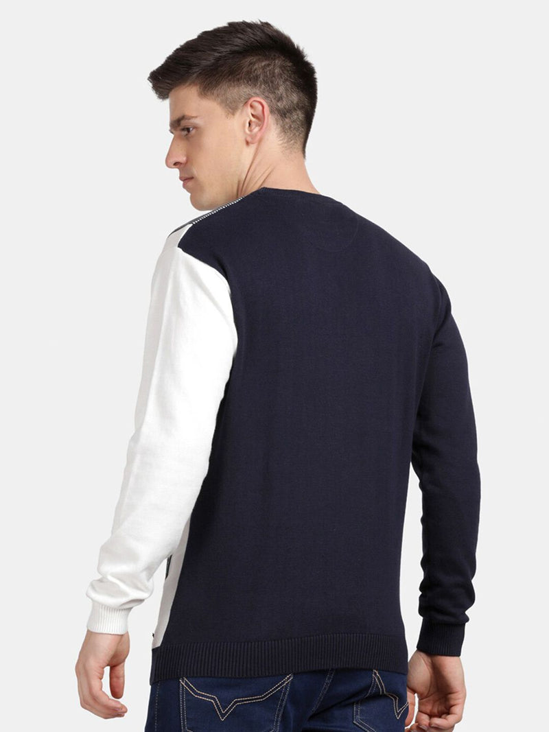 Crew Neck Navy Full Sleeve Pullover