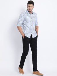 Black Cotton Twill Stretch Chino Pants