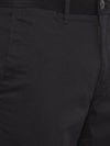 T-Base Men Black Tapered Fit Easy Wash Trousers