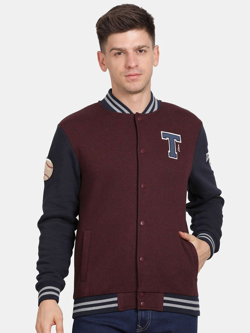 T-Base Men Solid Mock Collar Sweatshirt