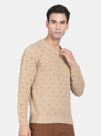 T-Base V Neck Long Sleeves Woollen Pullover