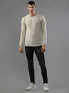 T-Base Men Grey Solid Pullover