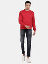 T-Base Round Neck Long Sleeves Cotton Ribbed Sweatshirt