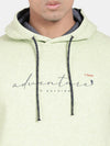 T-Base Typography Hooded Cotton Ribbed Sweatshirt