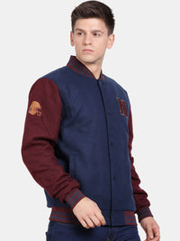 t-base Insulator Mock Collar Varsity Jacket