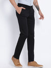 Black Cotton Twill Stretch Chino Pants