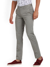 T-Base Men Grey Easy Wash Trousers