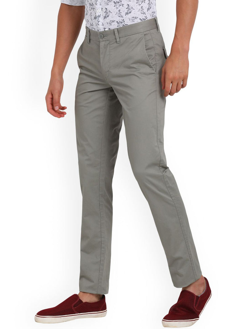 T-Base Men Grey Easy Wash Trousers