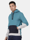 T-Base Colourblocked Hooded Pullover Sweatshirt