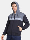 T-Base Men Colourblocked Hooded Sweatshirt