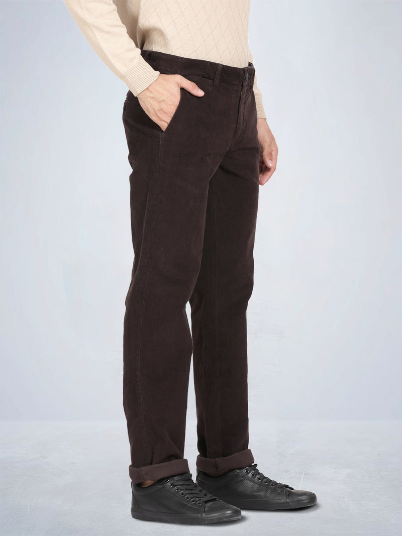 Coffee Corduroy Stretch Chino Pants