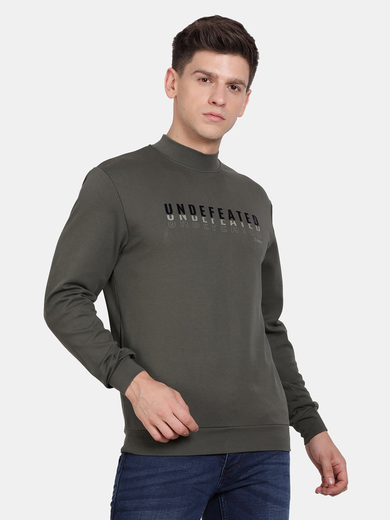 T-Base Men Typography Printed Sweatshirt