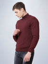 High Neck Wine Full Sleeve Pullover