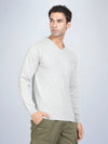 V Neck Lambswool Ice Blue Full Sleeve Pullover