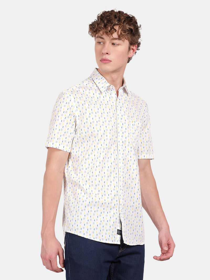 HALF SLEEVE COTTON PRINTED SHIRT