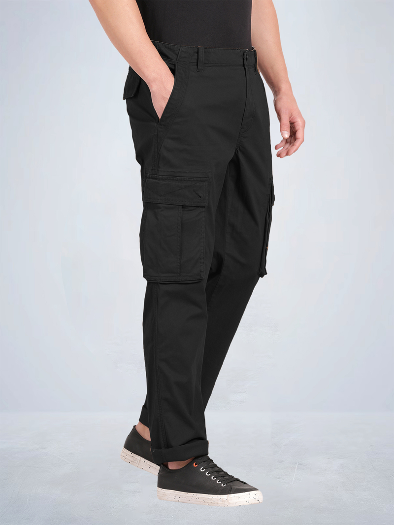 Solid Overdyed Cargo Pants