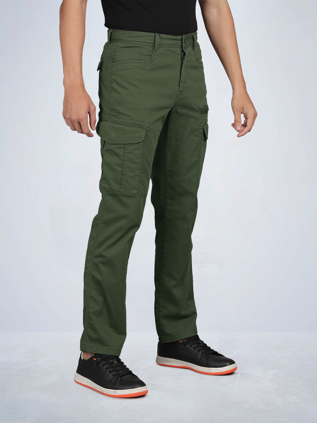 Solid Overdyed Cargo Pants