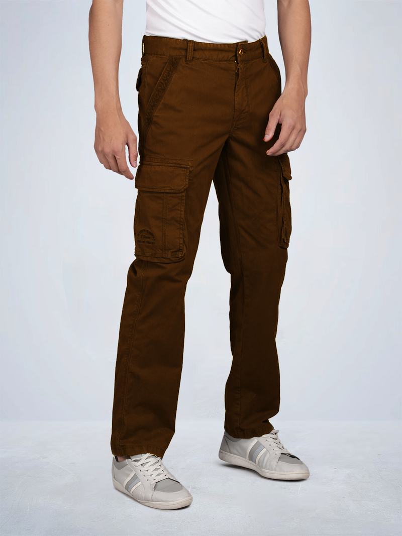 Solid Overdyed Cargo Pants