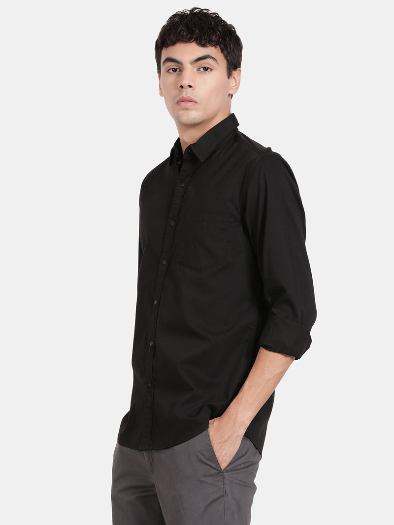 COTTON STRETCH FULL SLEEVE SOLID SHIRT