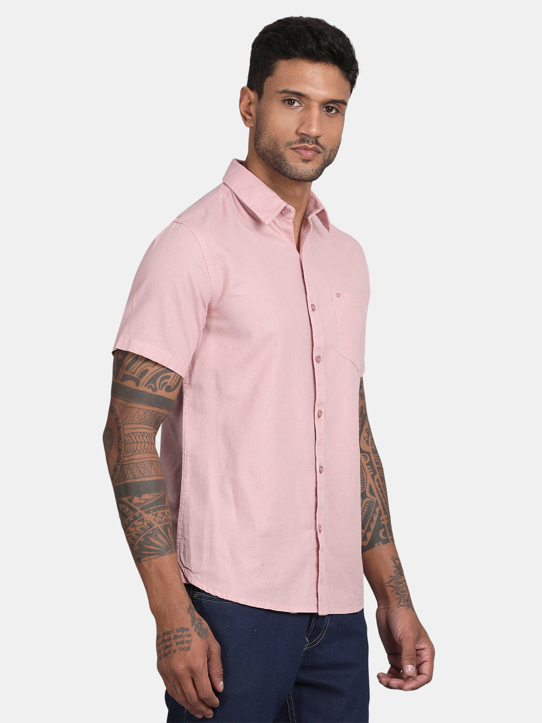 HALF SLEEVE COTTON LINEN SHIRT