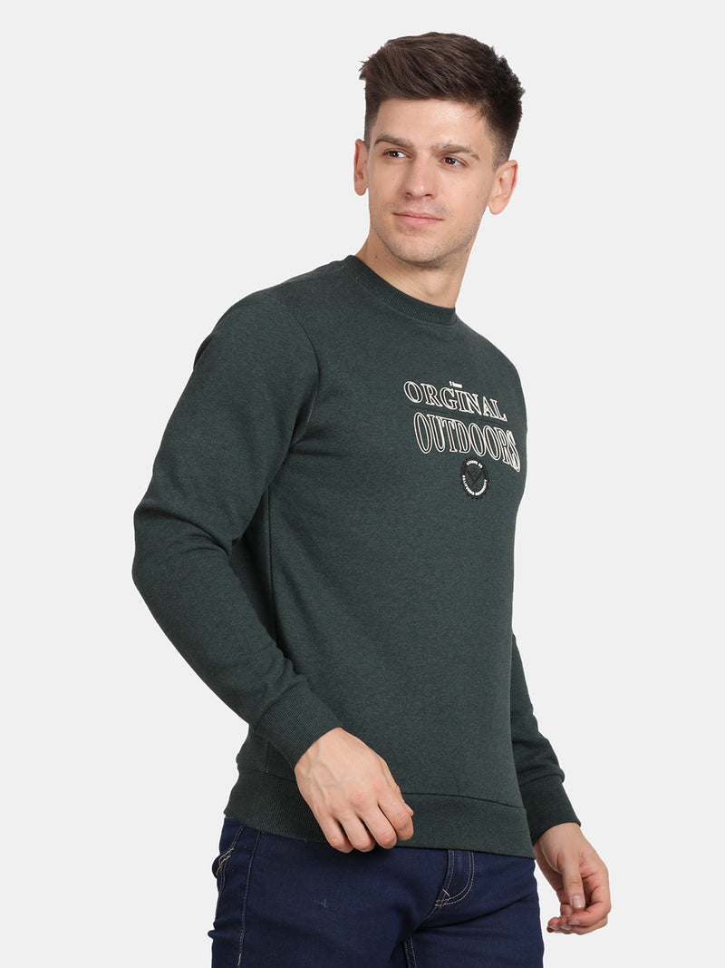 T-Base Men Typography Printed Sweatshirt