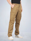 Tan Solid Cargo Pants