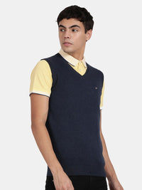 T-Base V-Neck Sleeveless Pullover Cotton Sweater Vest