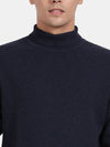 Turtle Neck Deep Indigo Melange Full Sleeve Pullover