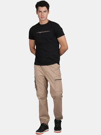 T-Base Men Mid-Rise Cotton Cargos Trousers