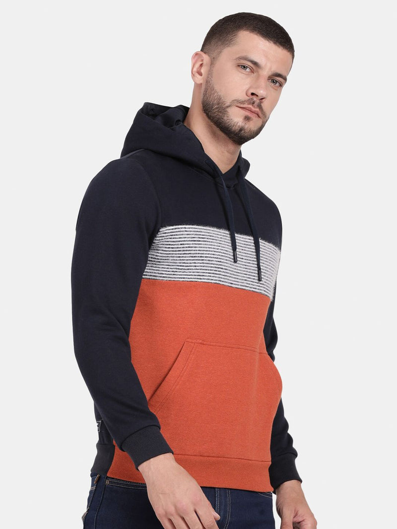 T-Base Striped Hooded Pullover