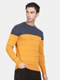 T-Base Colourblocked Long Sleeves Cotton Pullover