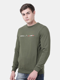 T-Base Men Olive Green Sweatshirt