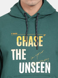 T-Base Typography Printed Hooded Pullover Sweatshirt