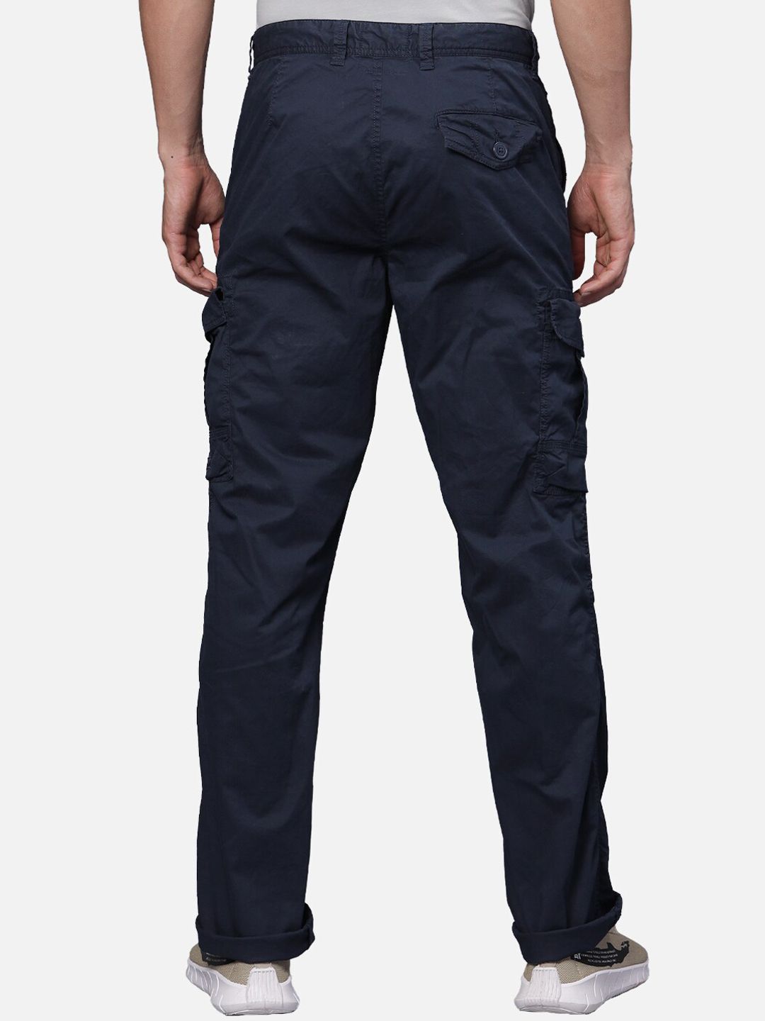 T-Base Men Navy Blue Cargos Trousers